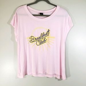 FREE PRESS pink Breakfast Club graphic tshirt